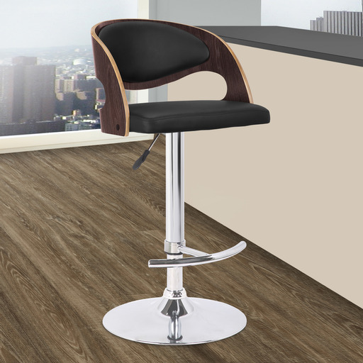 CALI SWIVEL BLACK BAR STOOL