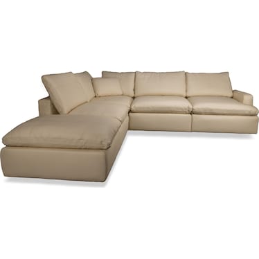 CALLEN CLOUD 4-PC LEATHER SECTIONAL