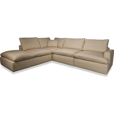 CALLEN CLOUD 4-PC LEATHER SECTIONAL