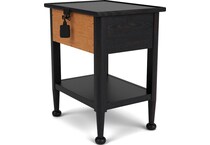 calloway ebony whiskey oak nightstand   