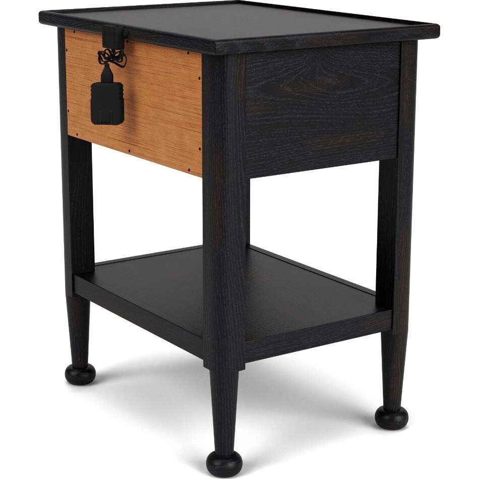 calloway ebony whiskey oak nightstand   