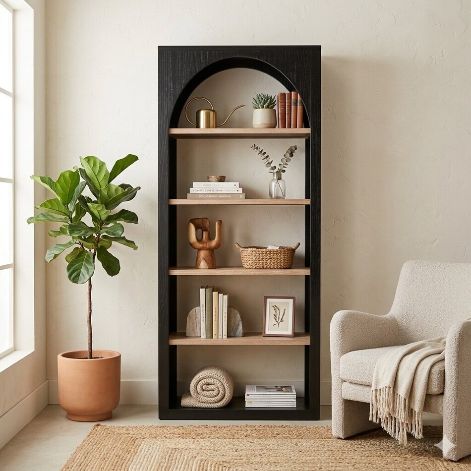 camarillo black accent bookcase   