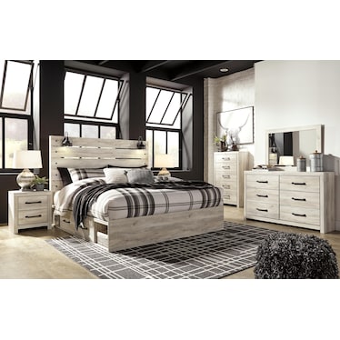 CAMBECK KING PANEL BED WITH 2 STORAGE DRAWERS