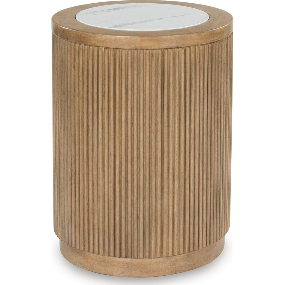 camdill light brown white end table   