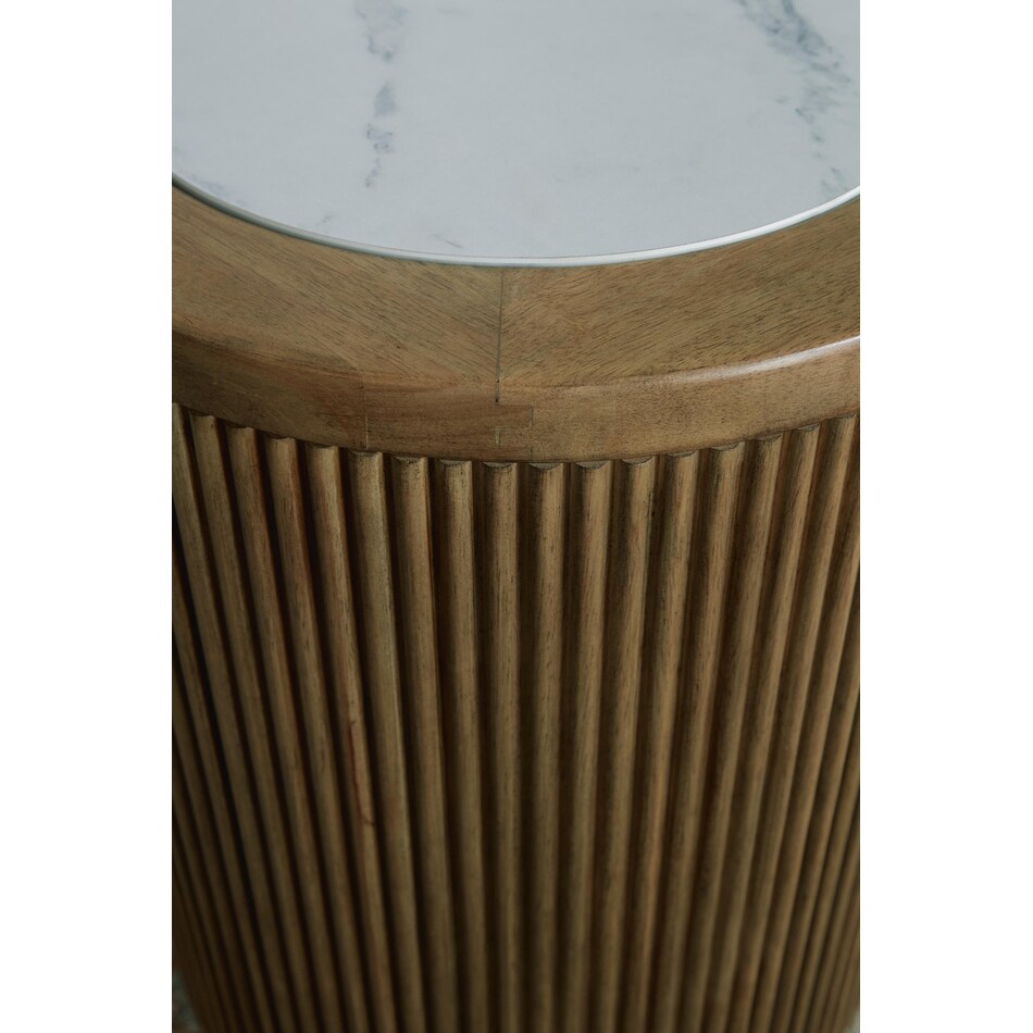 camdill light brown white end table   