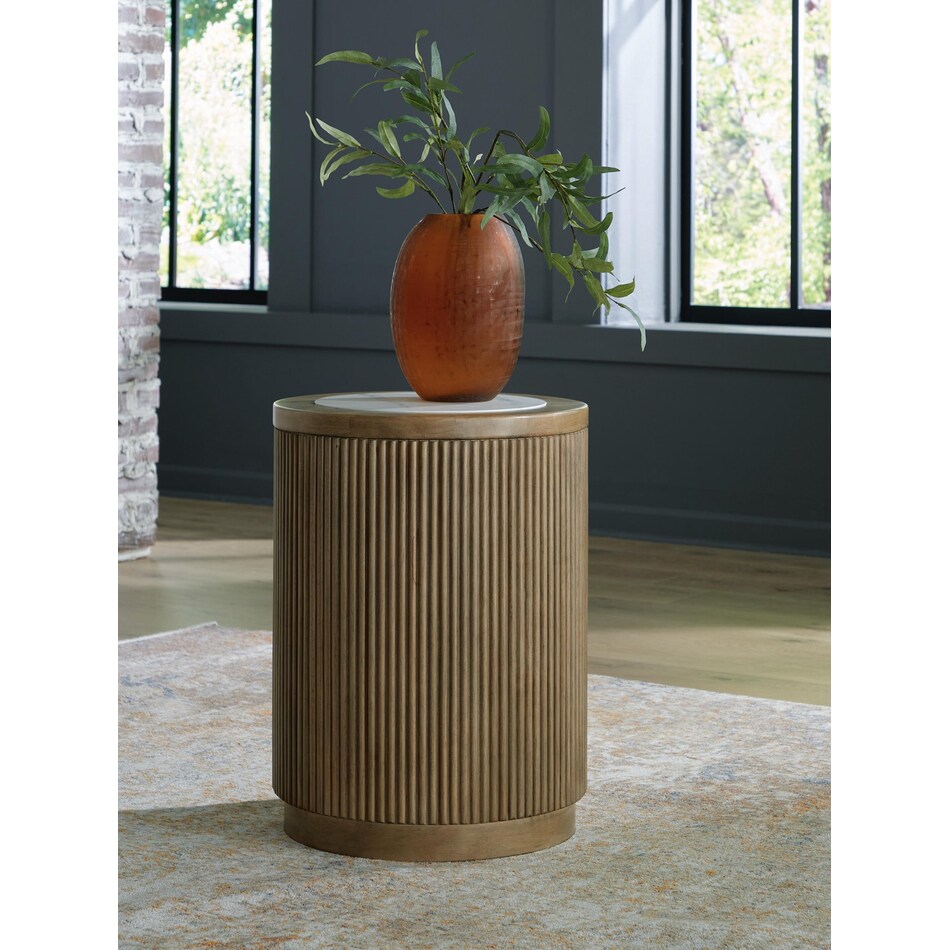 camdill light brown white end table   