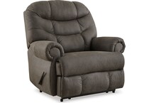 camera time gunmetal wall recliner   