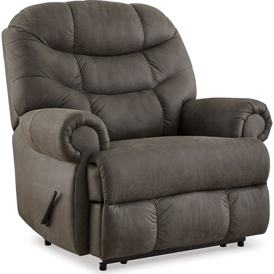 camera time gunmetal wall recliner   