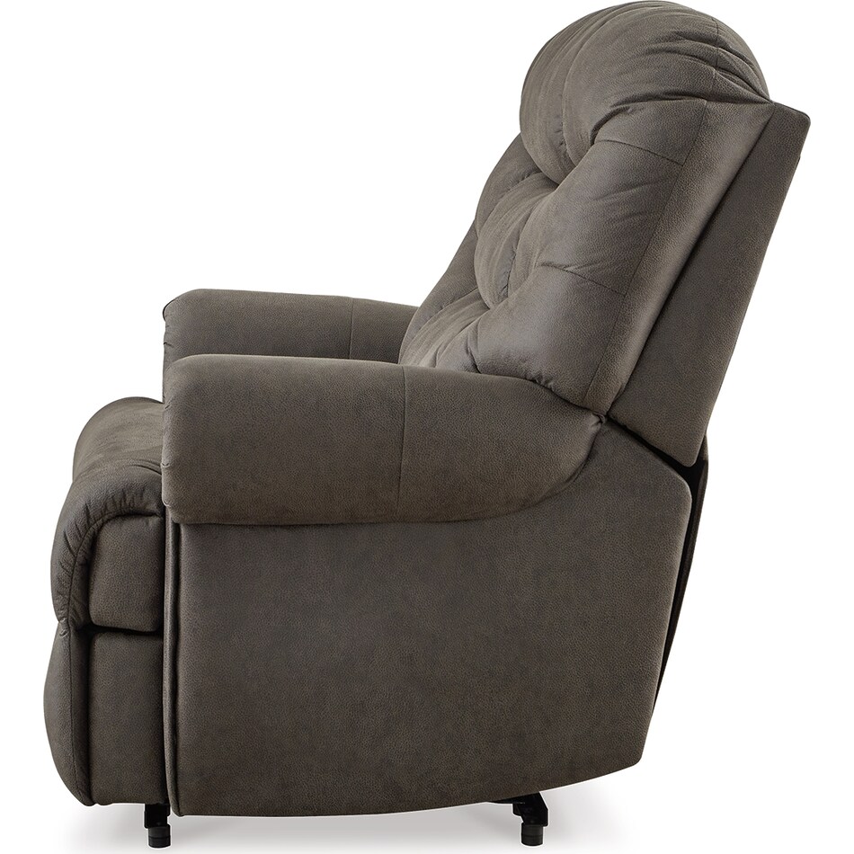 camera time gunmetal wall recliner   