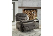 camera time gunmetal wall recliner   