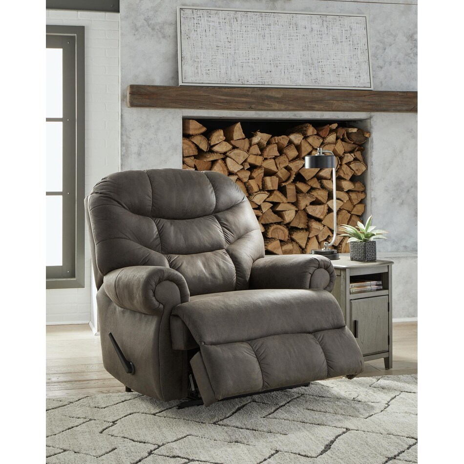 camera time gunmetal wall recliner   