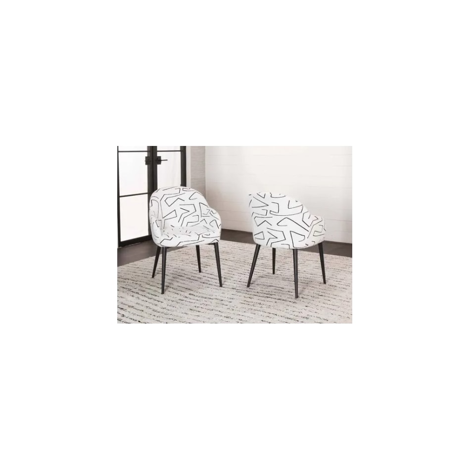 camilla black white side chair   