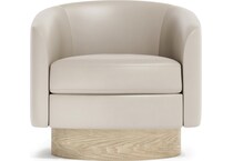 camino cream leather accent chair   
