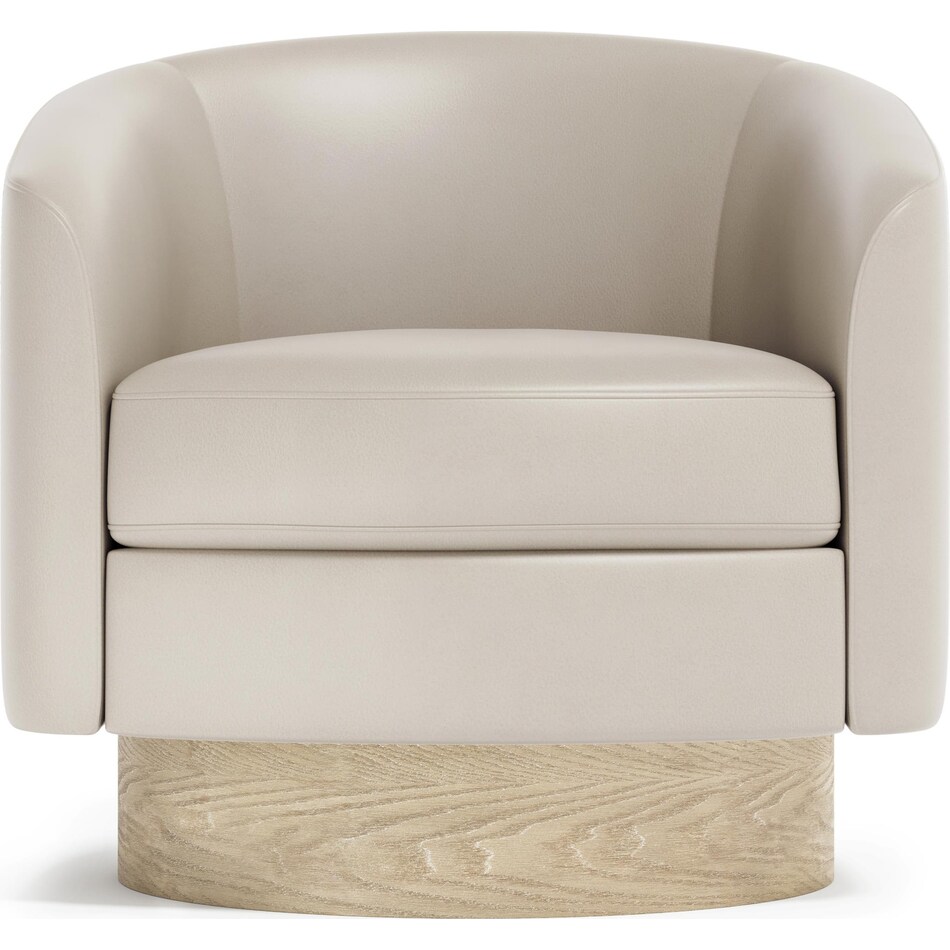 camino cream leather accent chair   