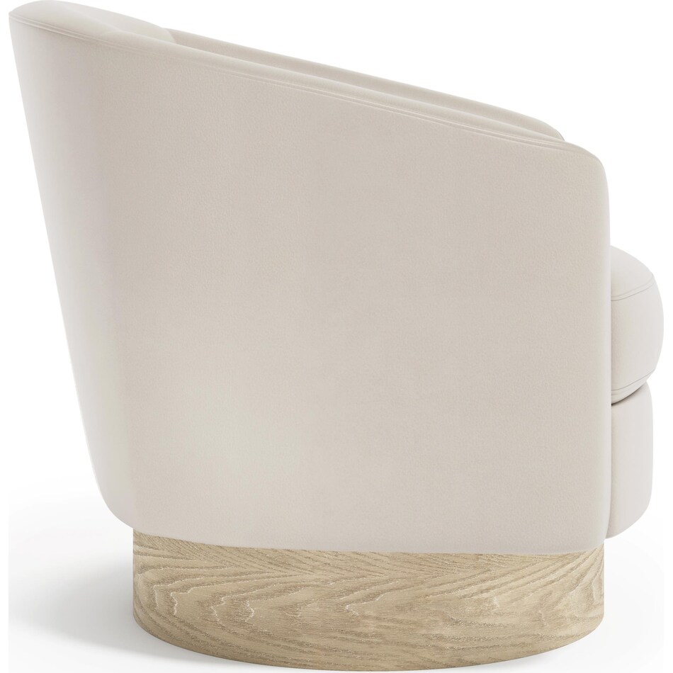 camino cream leather accent chair   