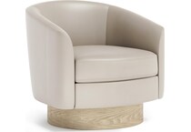 camino cream leather accent chair   