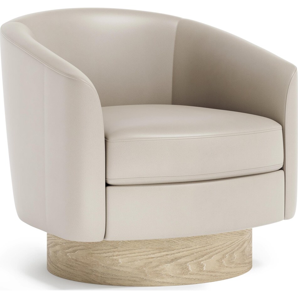 camino cream leather accent chair   