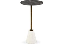 caramont black white gold finish end table   