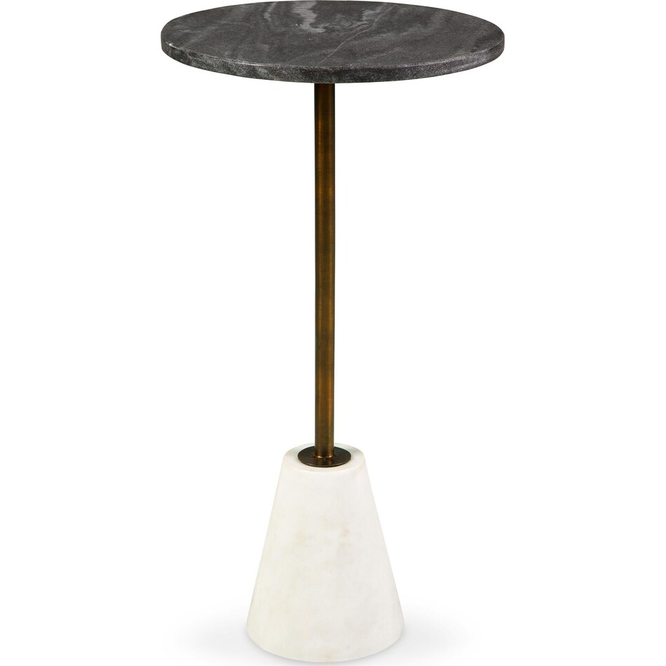 caramont black white gold finish end table   