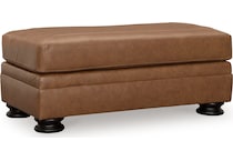 carianna caramel leather ottoman   