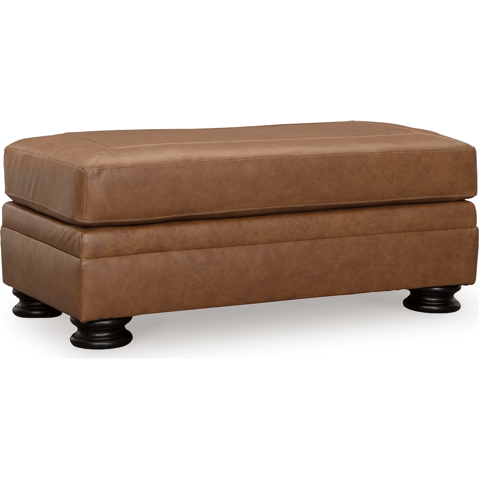 carianna caramel leather ottoman   