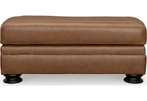 carianna caramel leather ottoman   