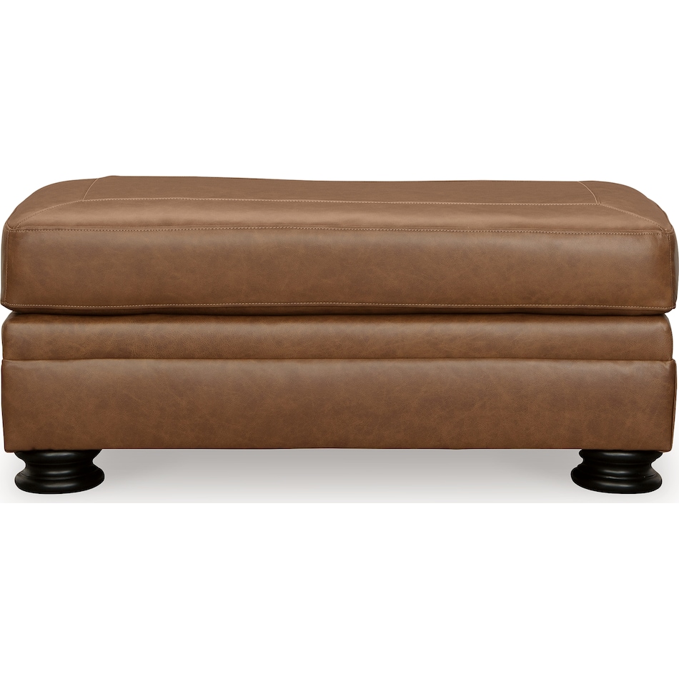 carianna caramel leather ottoman   