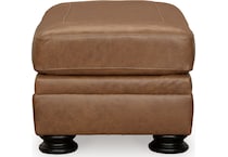 carianna caramel leather ottoman   