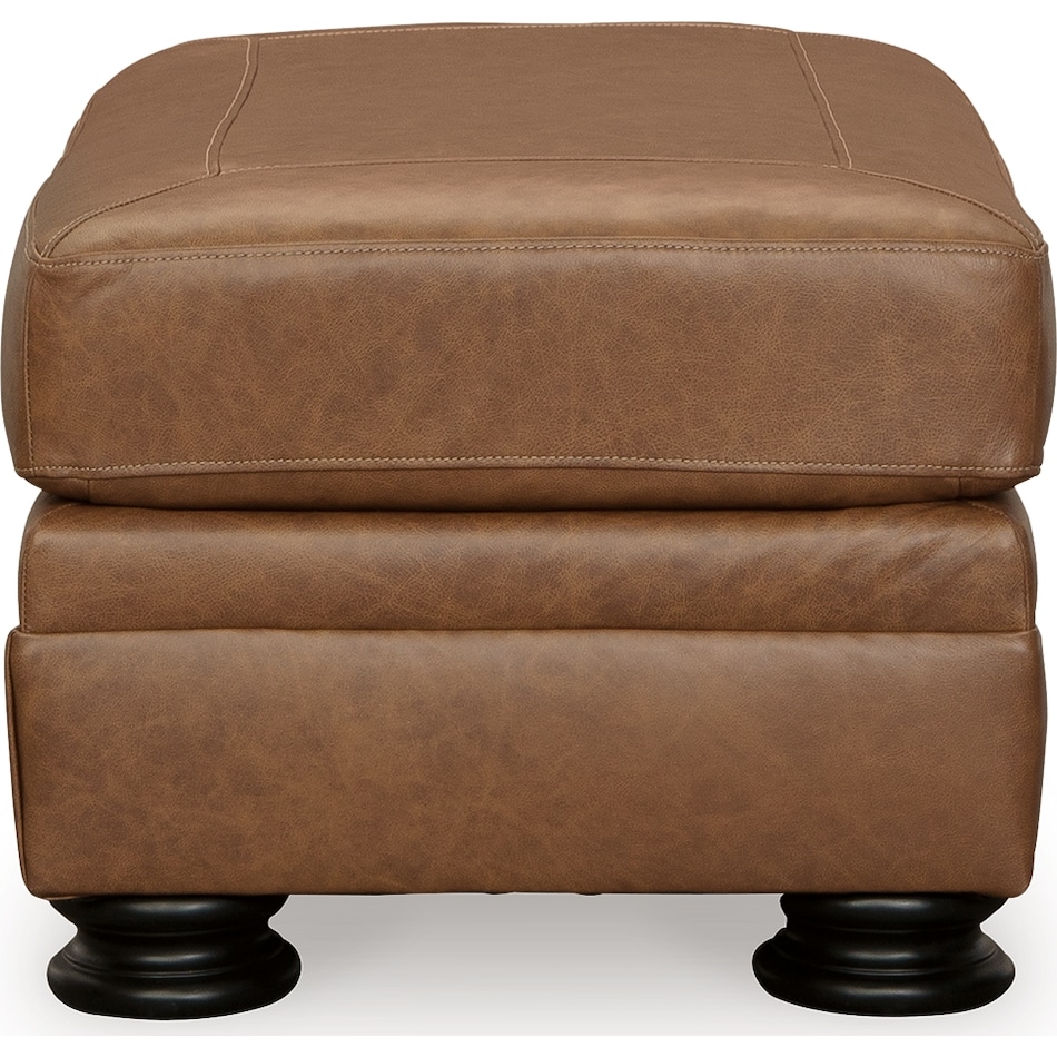 carianna caramel leather ottoman   