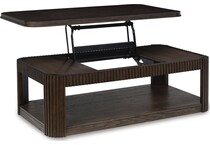 carlbrie warm brown cocktail table lift top   