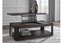 carlbrie warm brown cocktail table lift top   