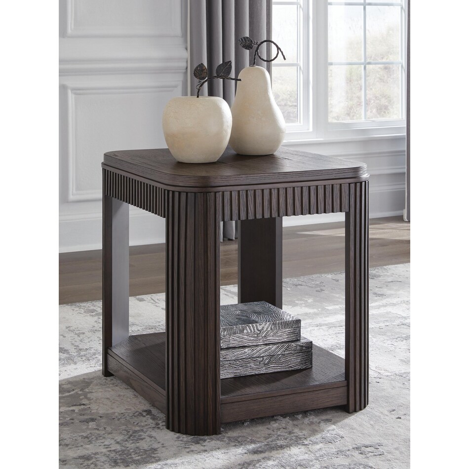 carlbrie warm brown end table   