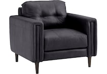 carmelo blue leather chair   