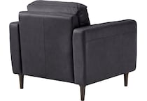 carmelo blue leather chair   