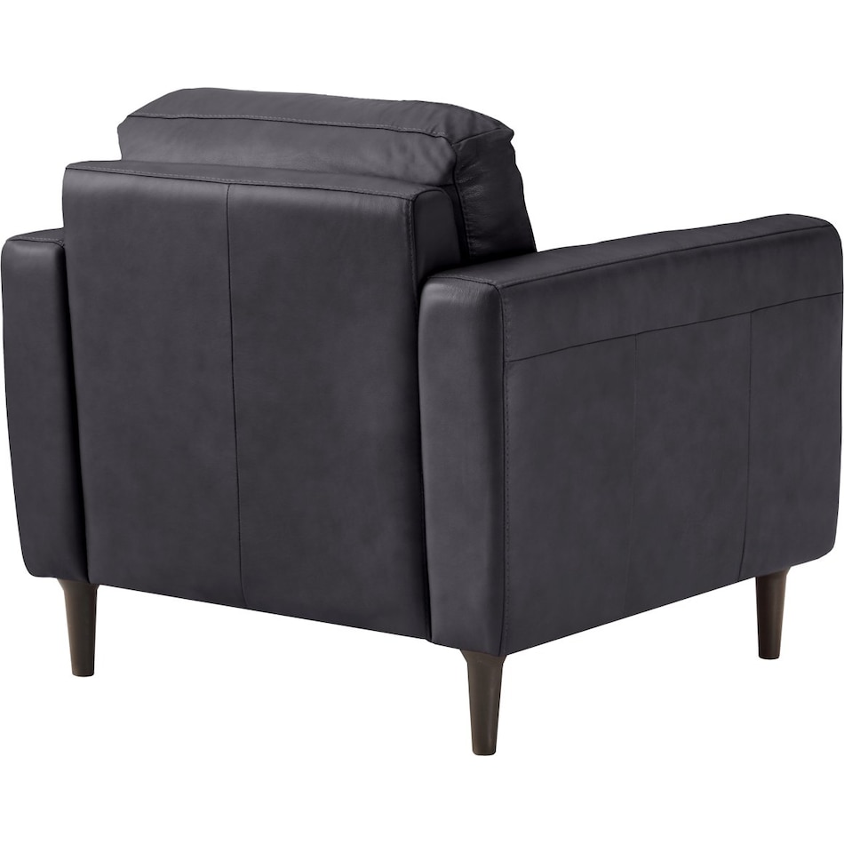 carmelo blue leather chair   