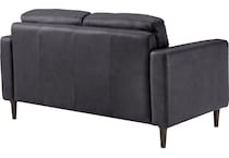 carmelo blue leather loveseat   