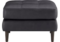carmelo blue leather ottoman   