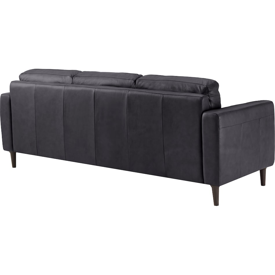 carmelo blue leather sofa   