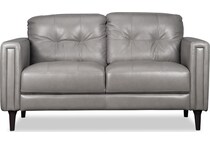carmelo leather loveseat   