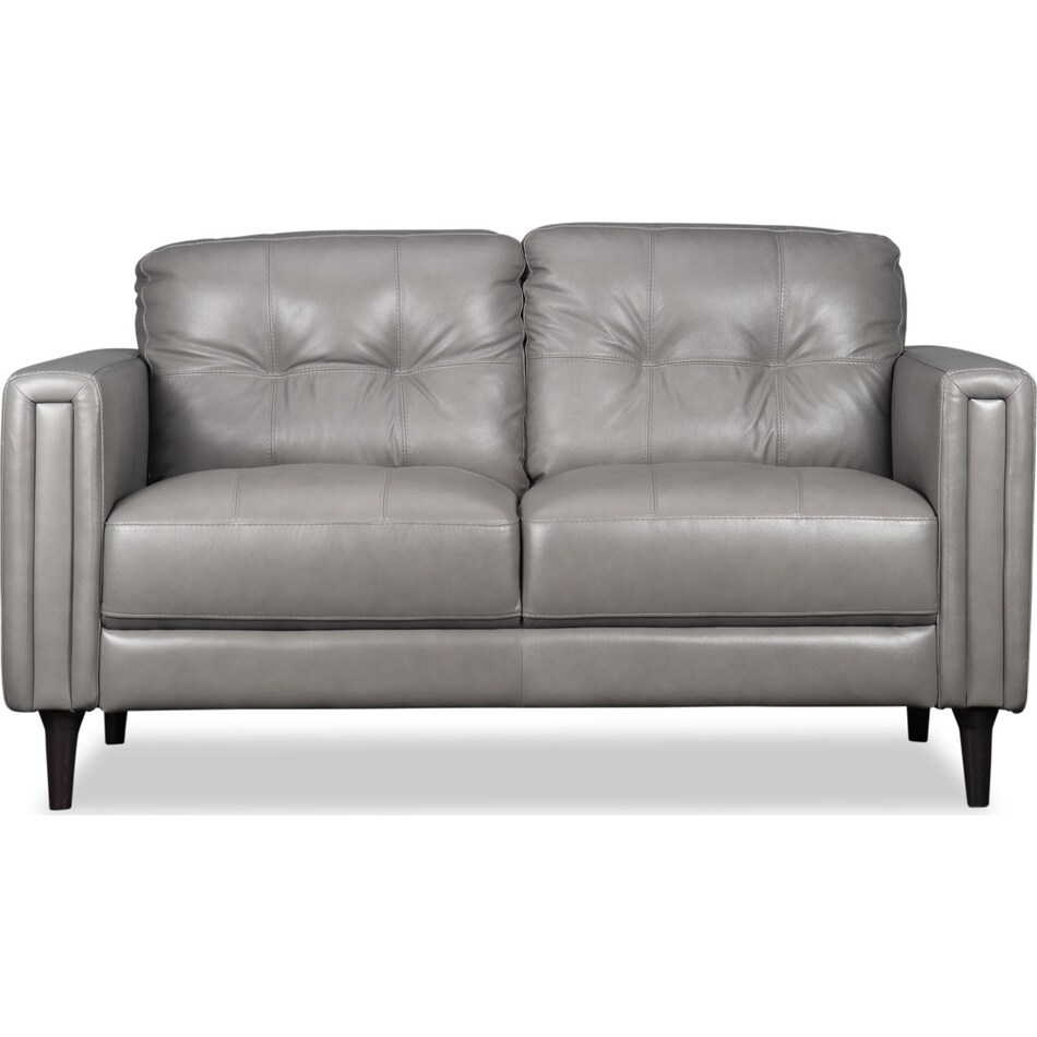 carmelo leather loveseat   