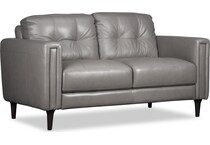 carmelo leather loveseat   