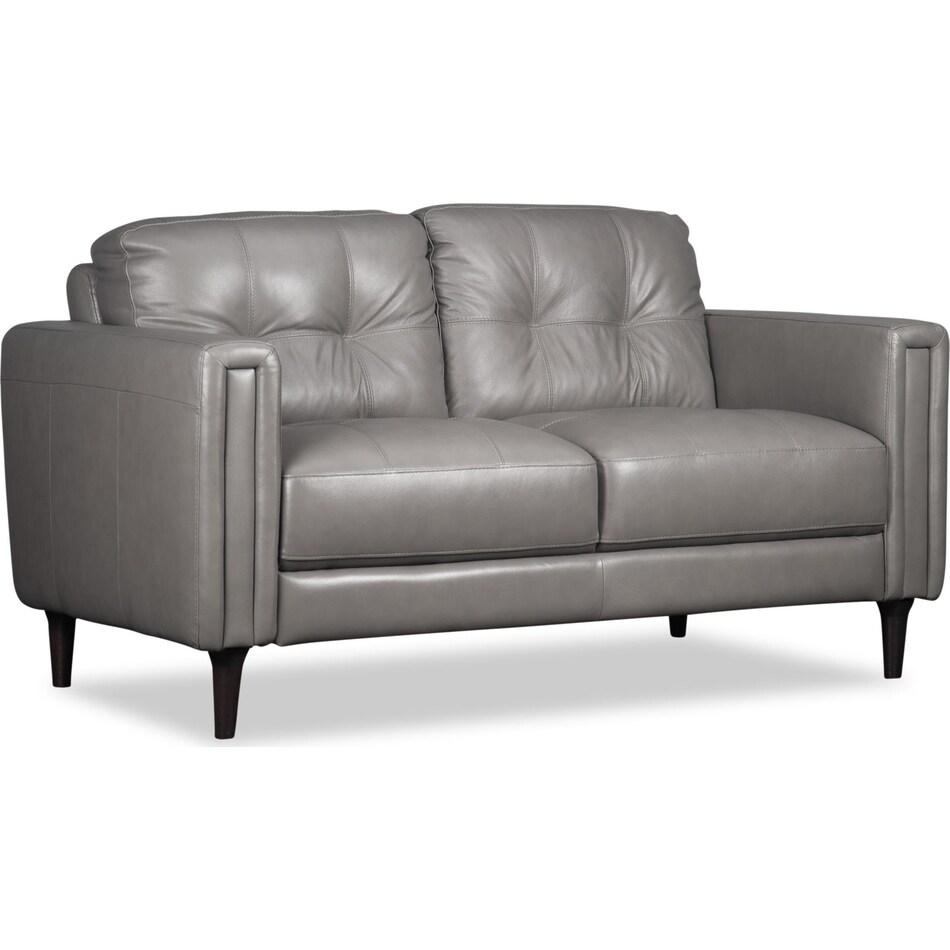carmelo leather loveseat   