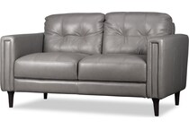 carmelo leather loveseat   