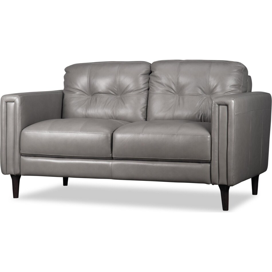 carmelo leather loveseat   