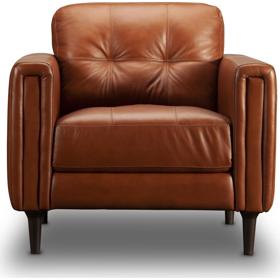 carmelo whiskey grey leather chair   