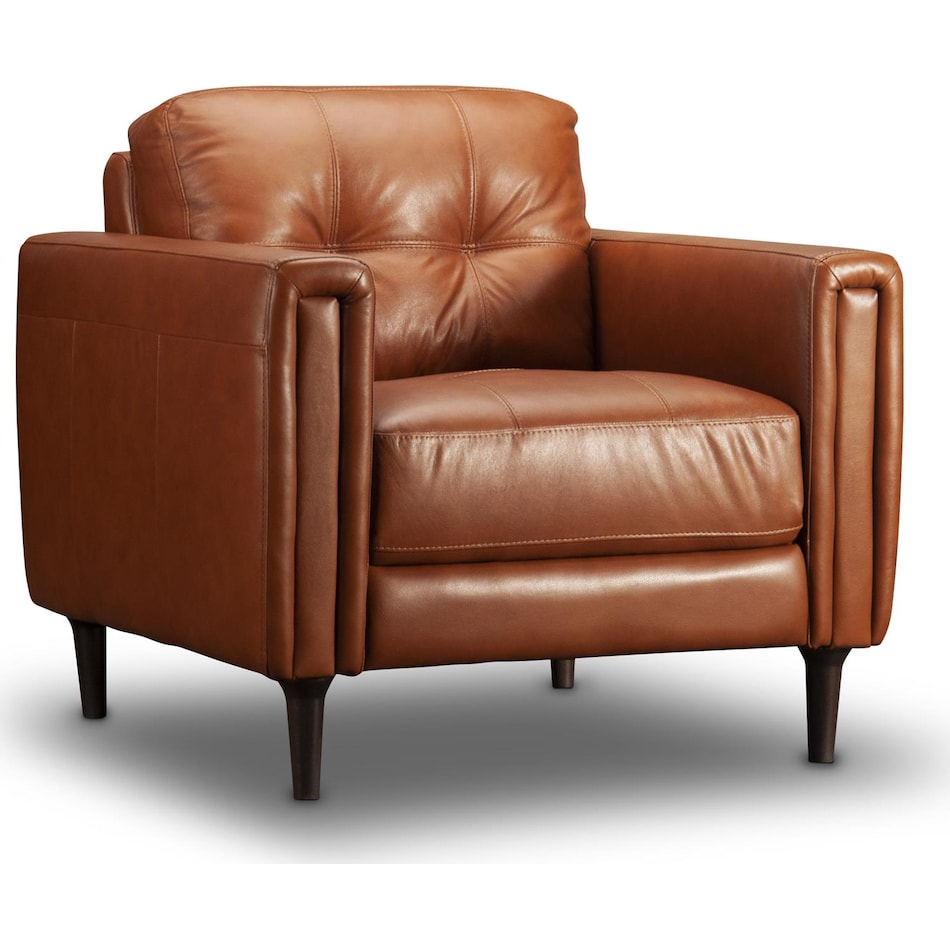carmelo whiskey grey leather chair   