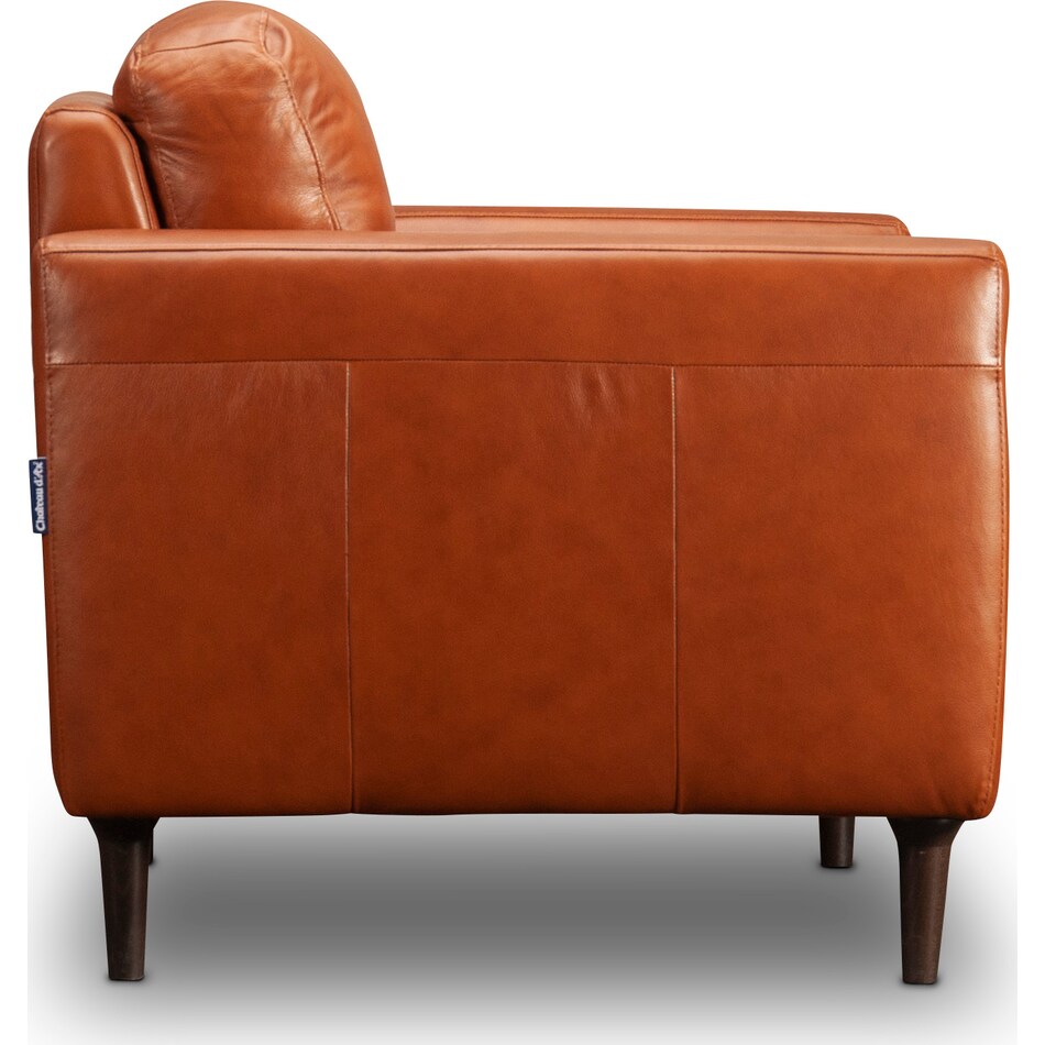 carmelo whiskey grey leather chair   