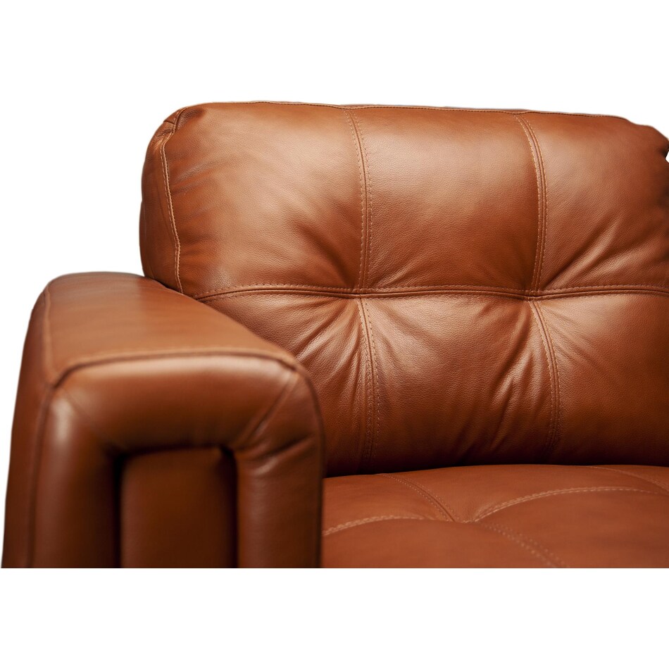 carmelo whiskey grey leather chair   