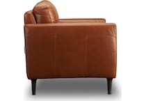 carmelo whiskey grey leather loveseat   