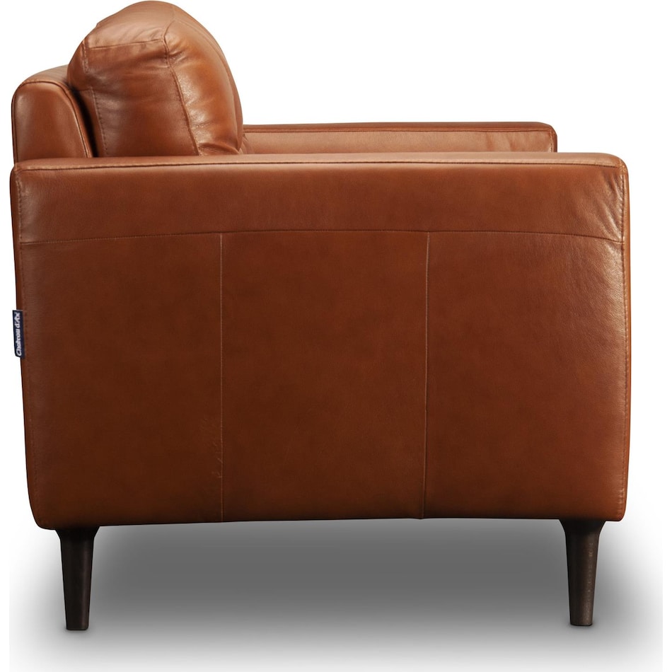 carmelo whiskey grey leather loveseat   